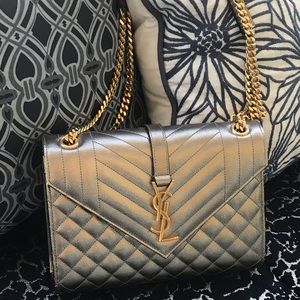 ✨Saint Laurent Metallic colored shoulder bag✨
